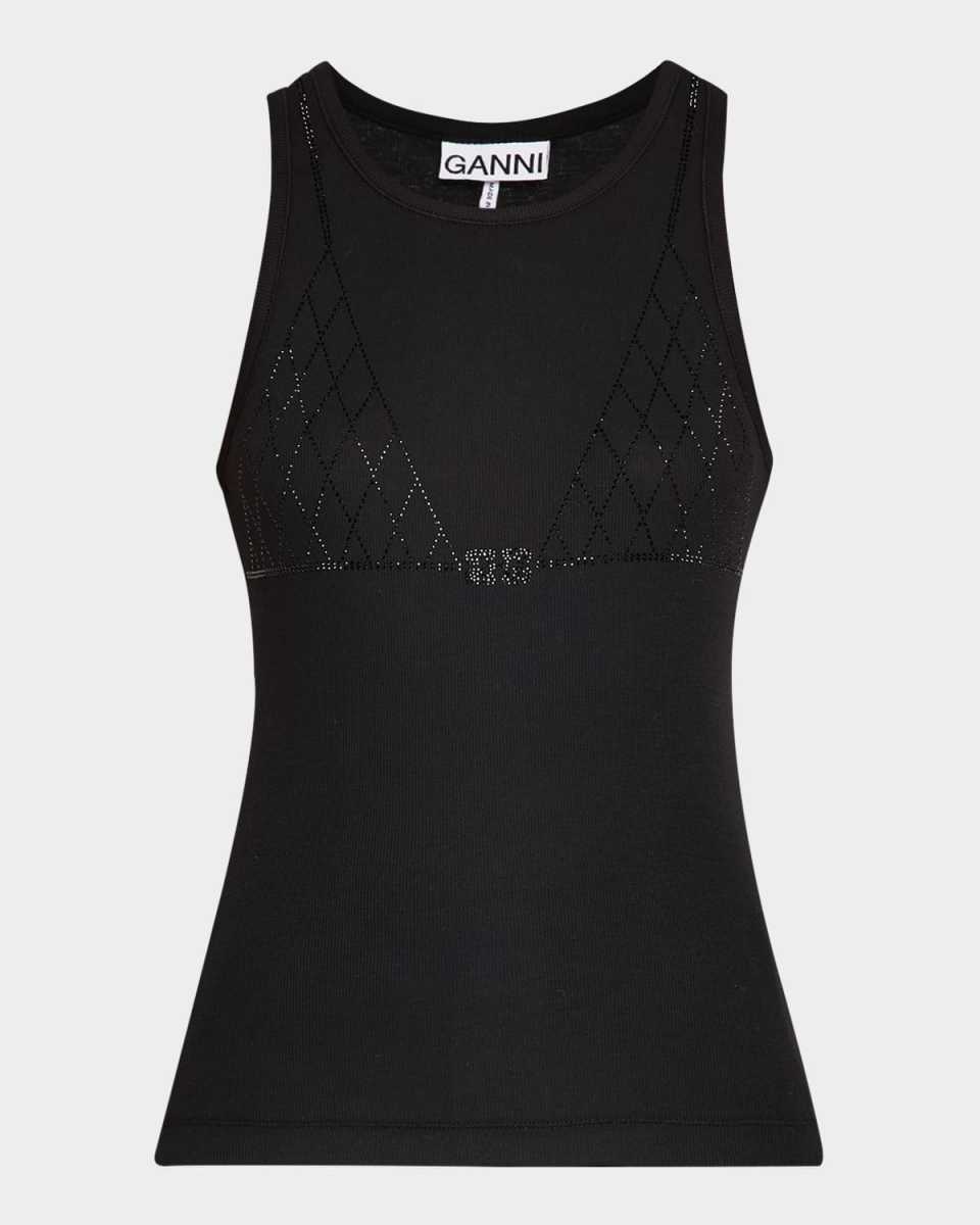 Soft Rib Rhinestone Tank Top